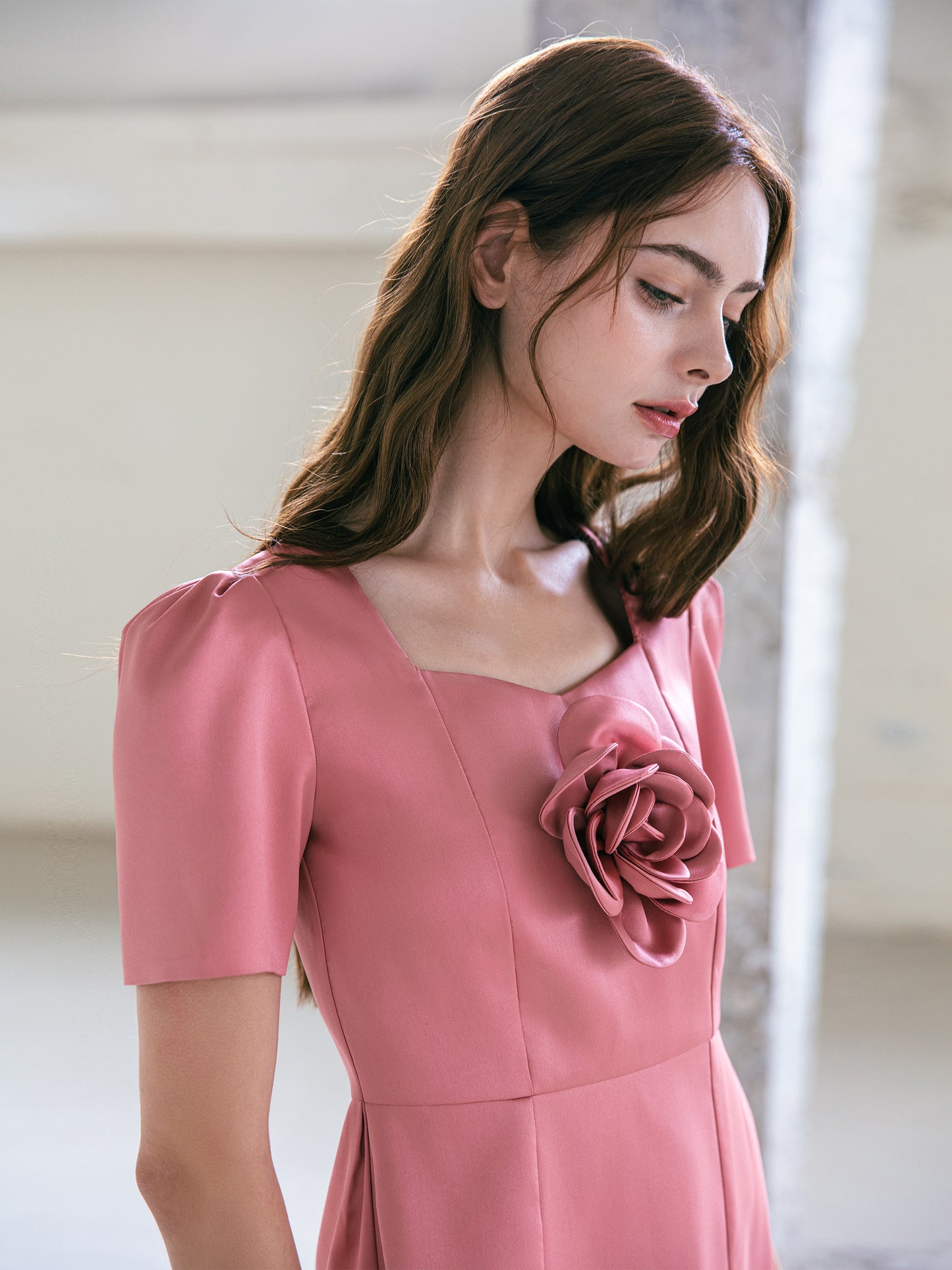Floral Pink Dress Wedding