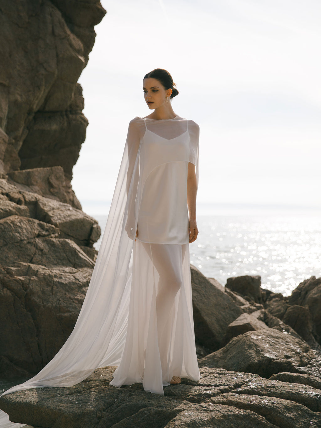 Pure Silk Bridal Cape Veil - Wedding Dress Topper