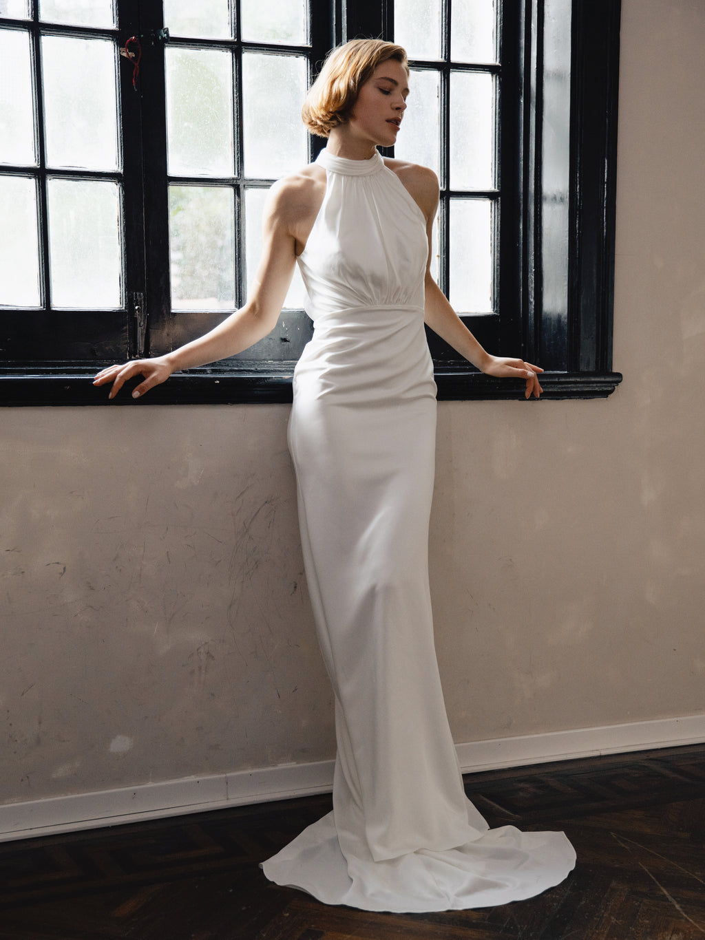 Minimalist Halter Wedding Dress