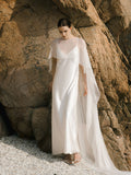 Crinkle Silk Bridal Cape Veil