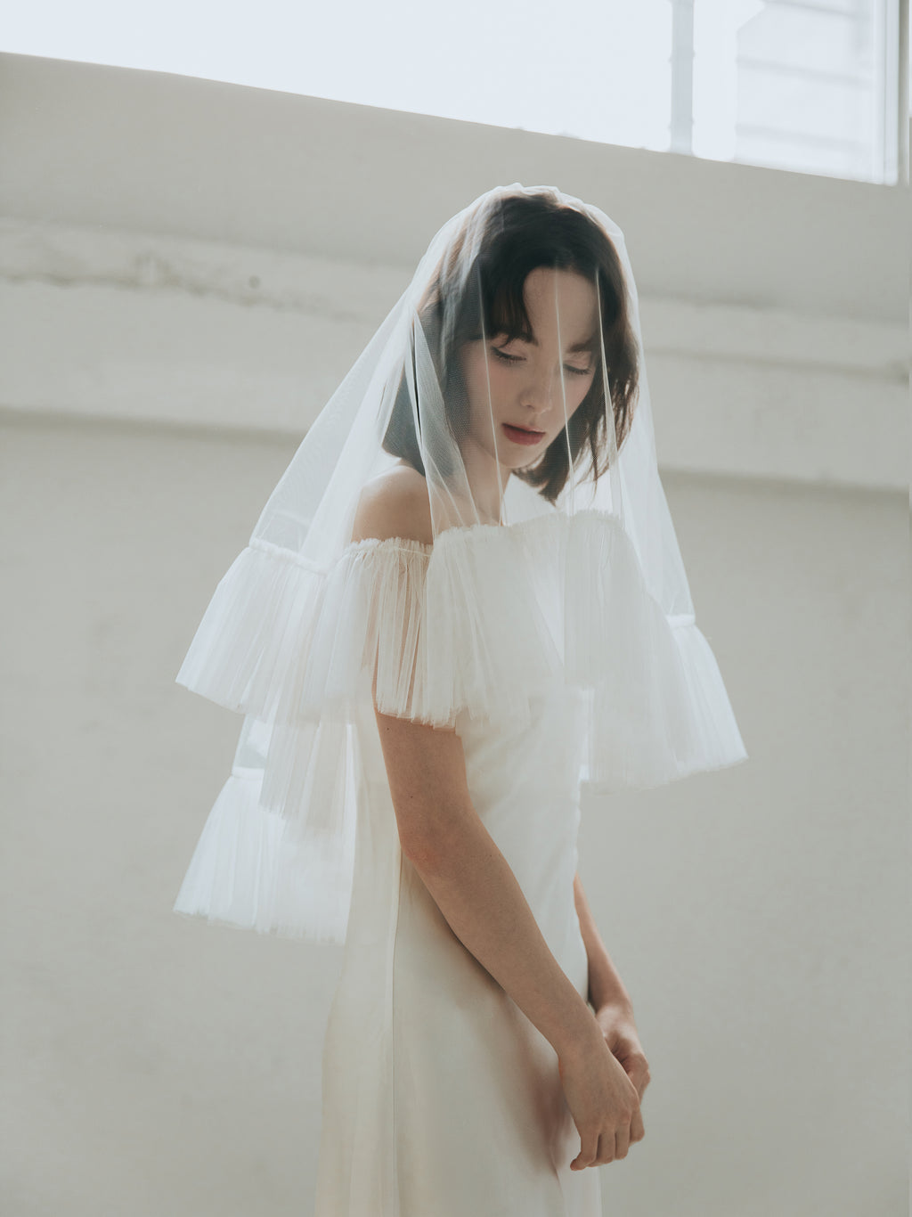 Ruffle Edge Statement Bridal Veil