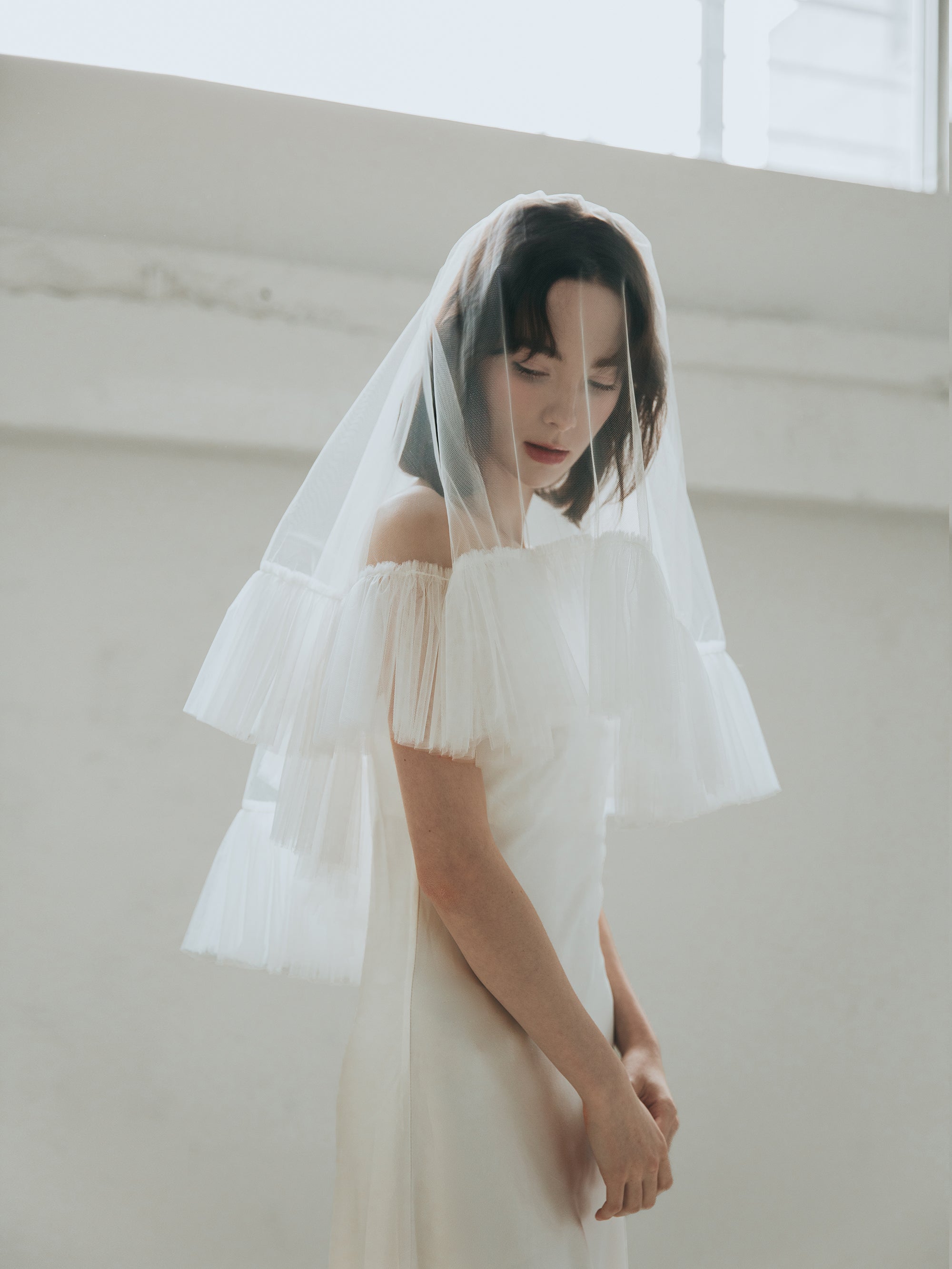 Ruffle Edge Statement Bridal Veil