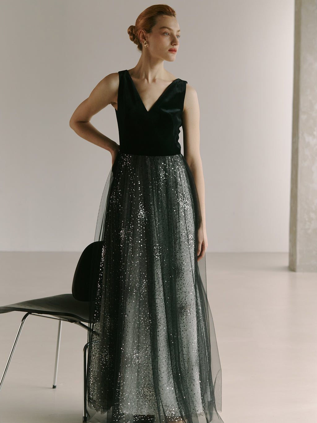 Minimalist Black Couture Dress