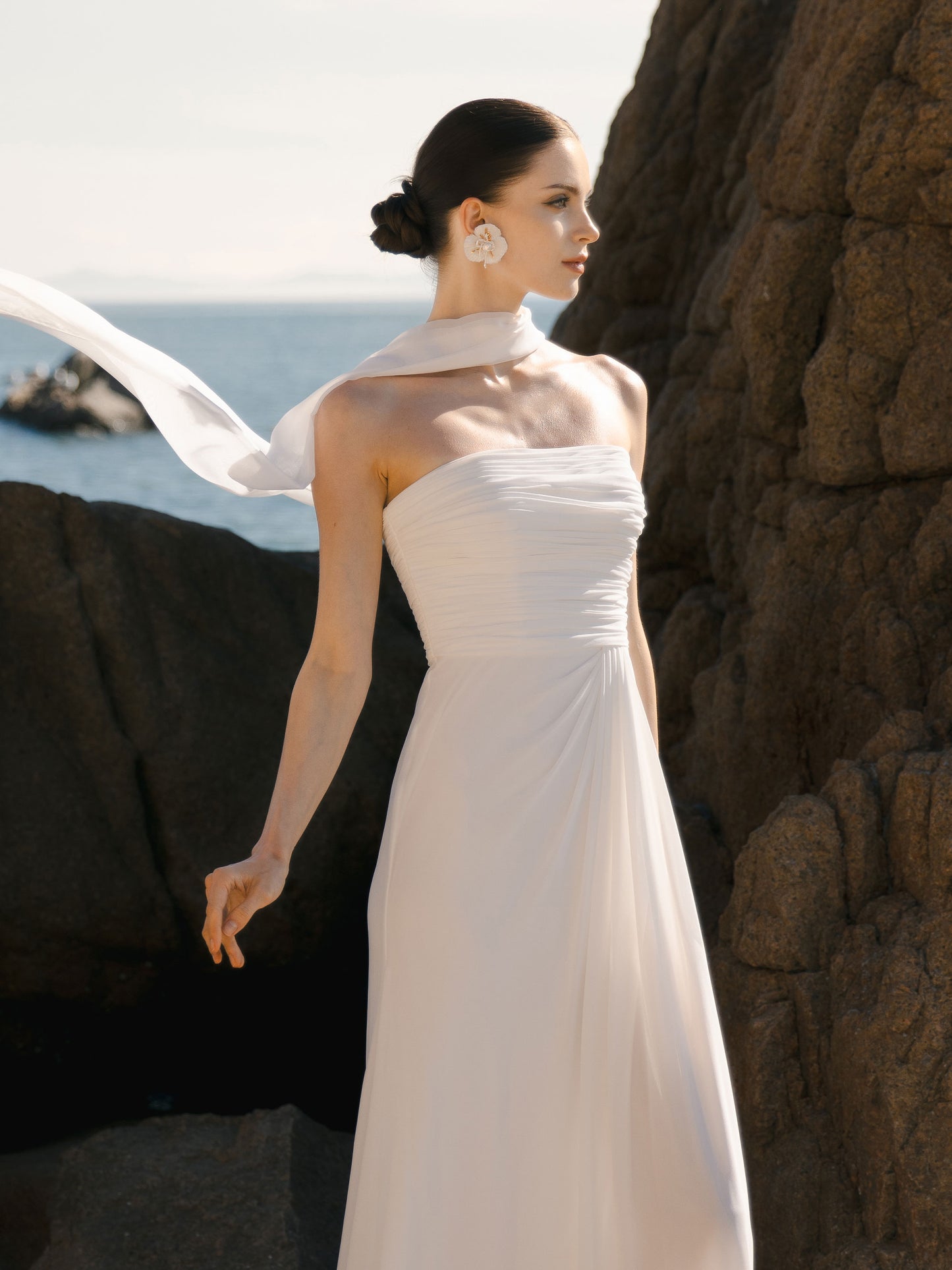 Strapless Modest Wedding Dress