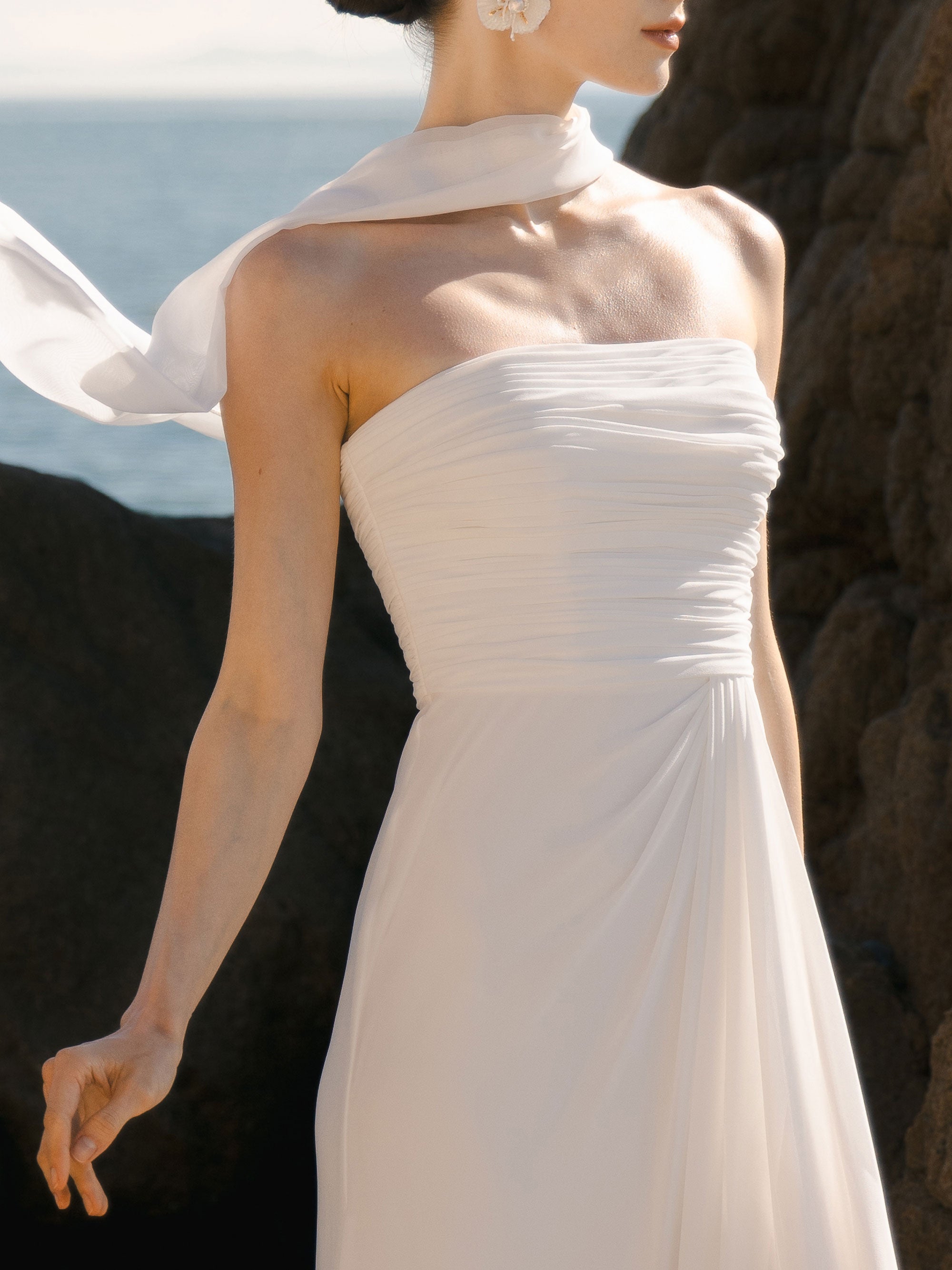 Strapless Modest Wedding Dress