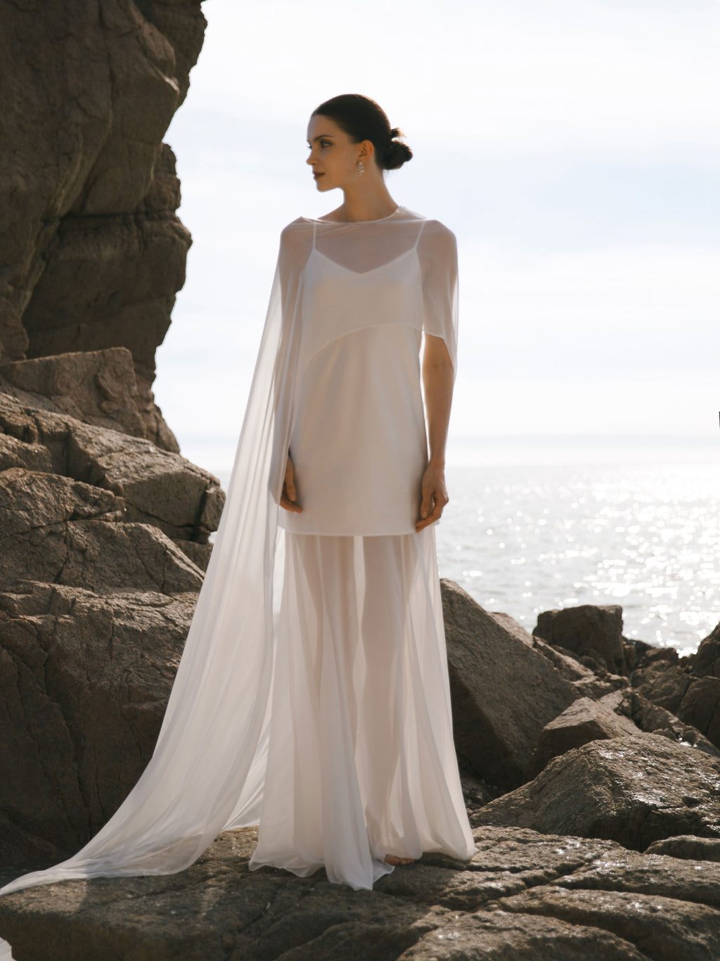 Pure Silk Bridal Cape Veil - Wedding Dress Topper