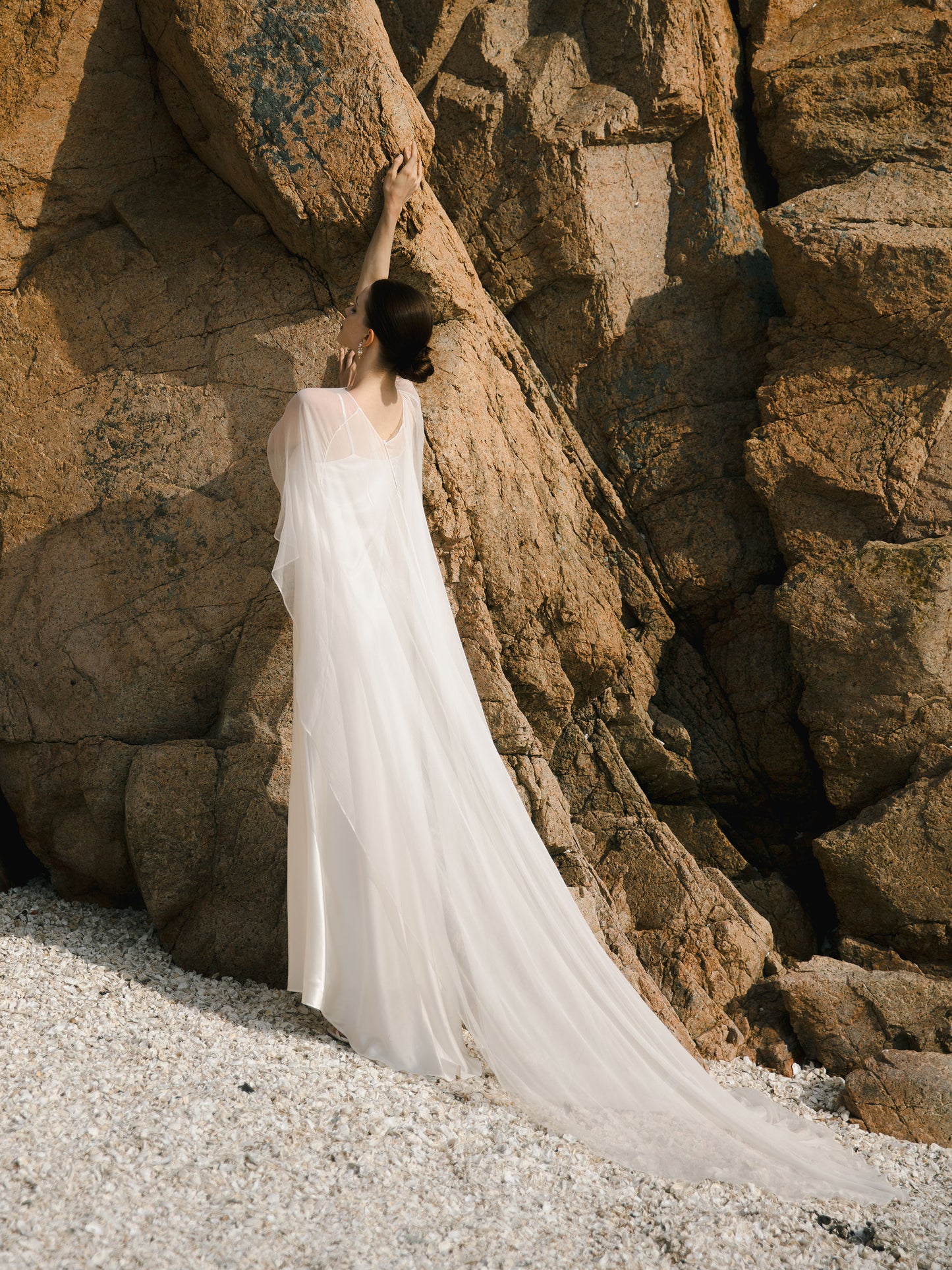 Ethereal Silk Bridal Cape Veil