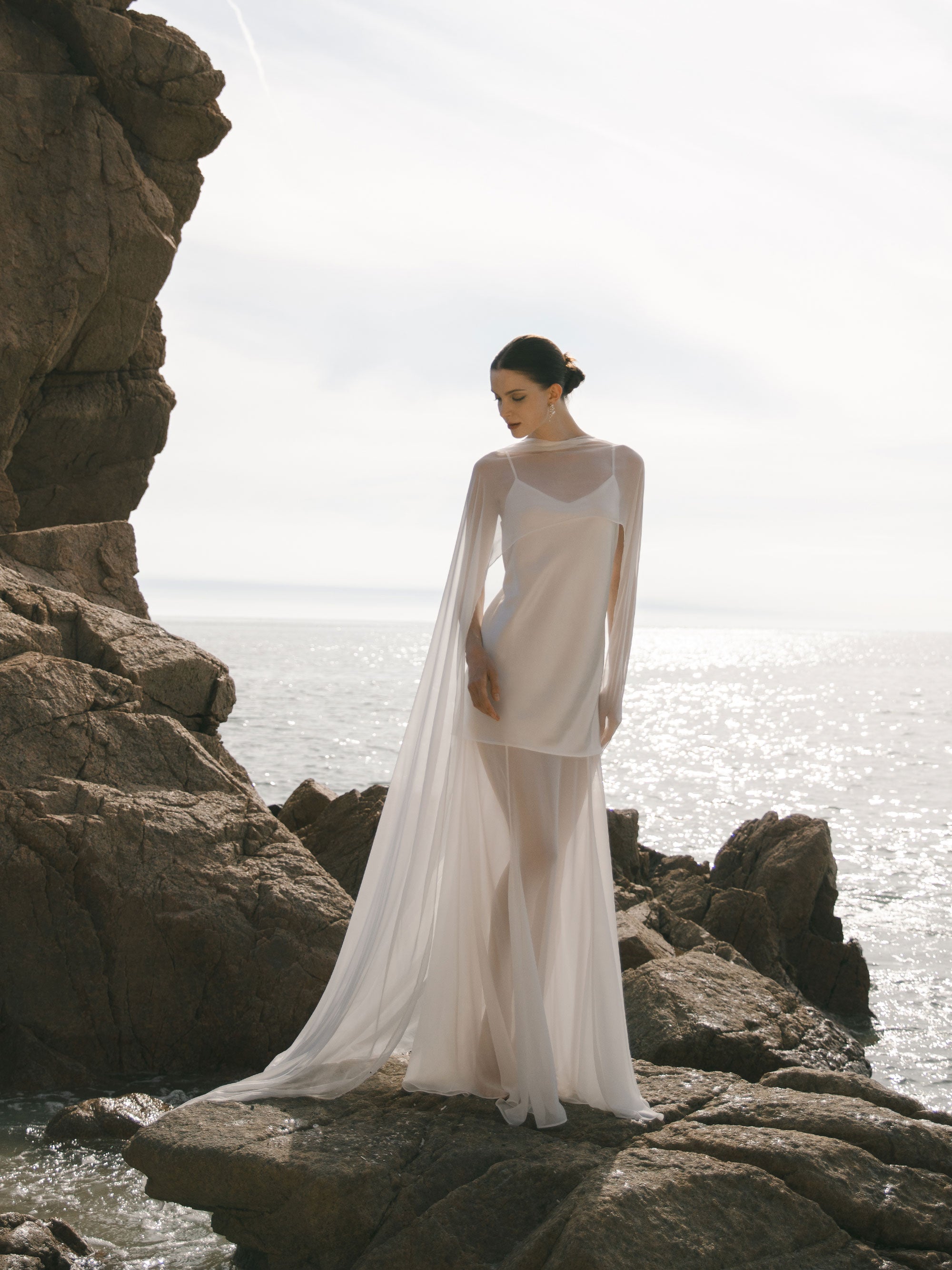 Pure Silk Bridal Cape Veil - Wedding Dress Topper