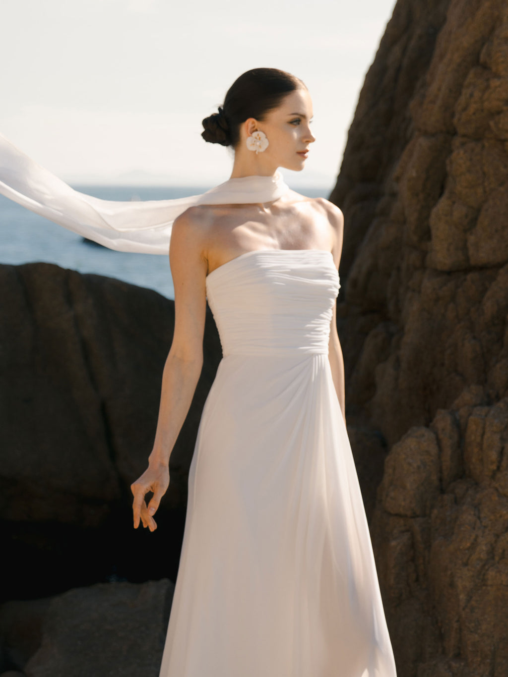Strapless Modest Wedding Dress