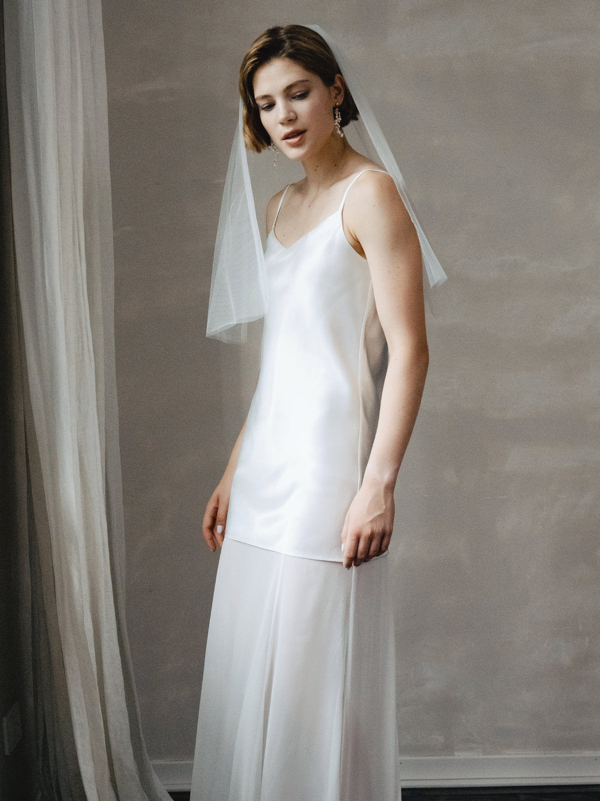 Asetete Satin Slip Wedding Dress