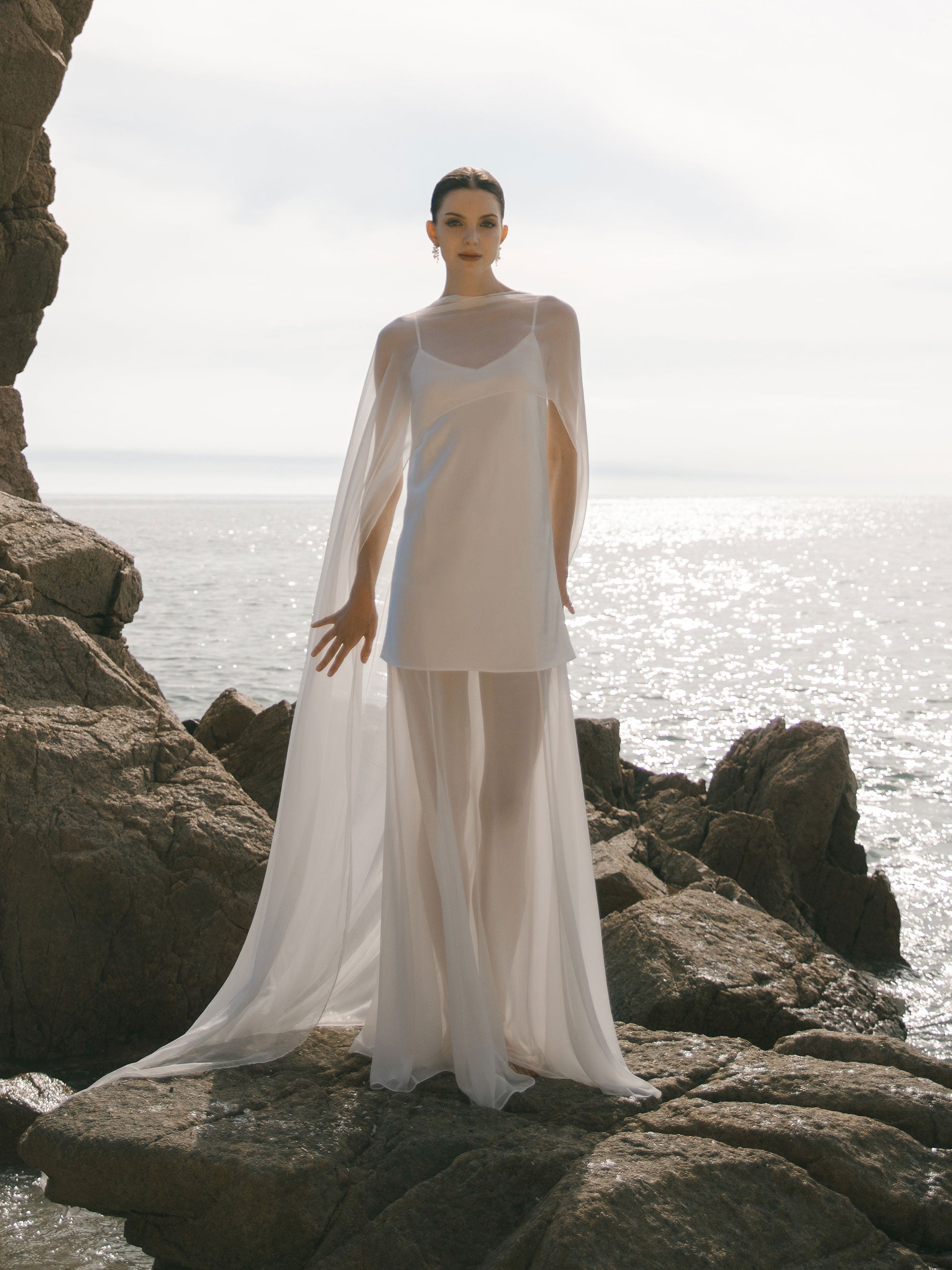 Pure Silk Bridal Cape Veil - Wedding Dress Topper