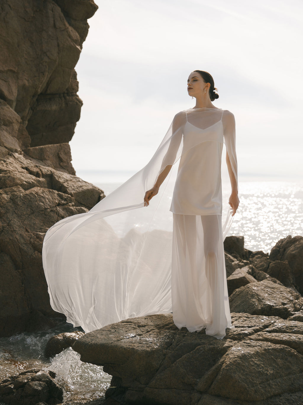Pure Silk Bridal Cape Veil - Wedding Dress Topper