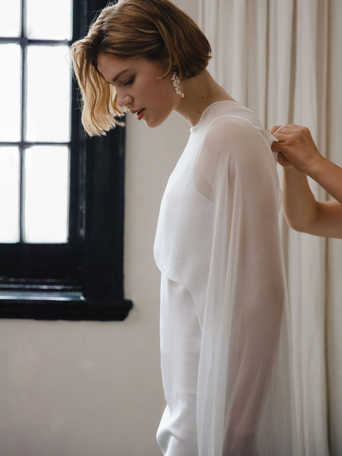 Pure Silk Bridal Cape Veil