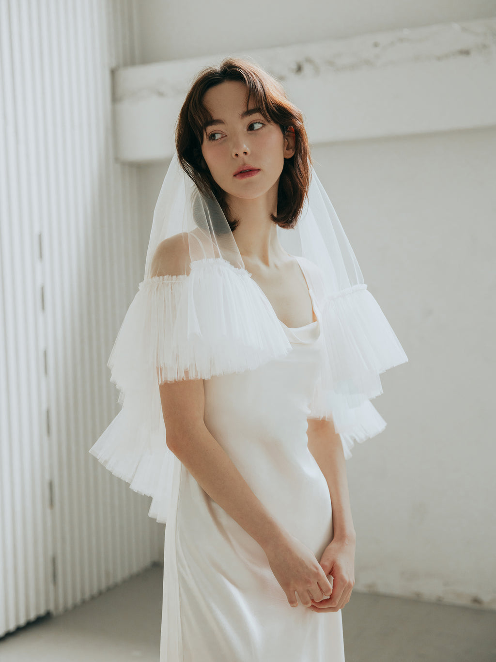 Ruffle Edge Statement Bridal Veil
