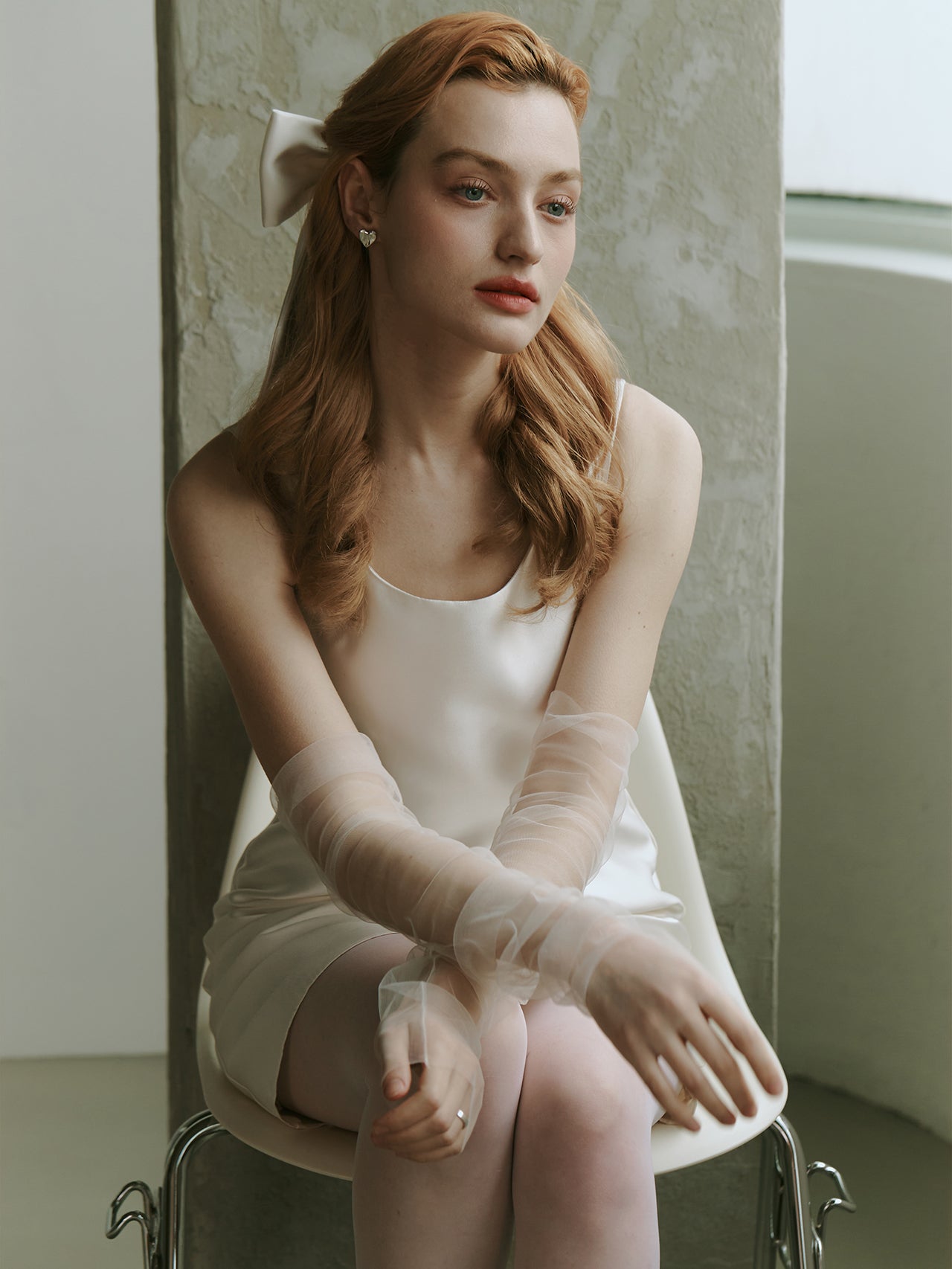 Handmade Bridal Gloves Fingerless Tulle Gloves