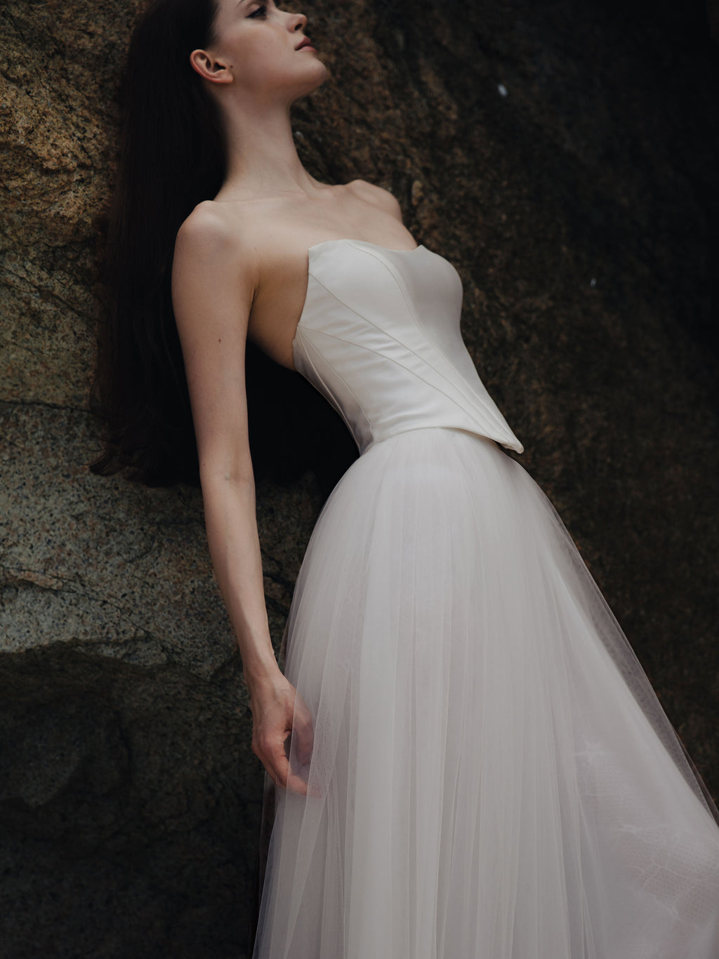 Tulle Skirt Two Piece Set - Corset Wedding Dress