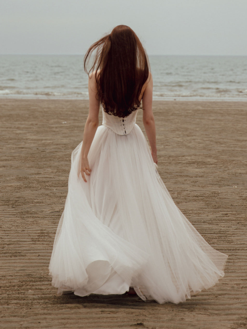 Tulle Skirt Two Piece Set - Corset Wedding Dress