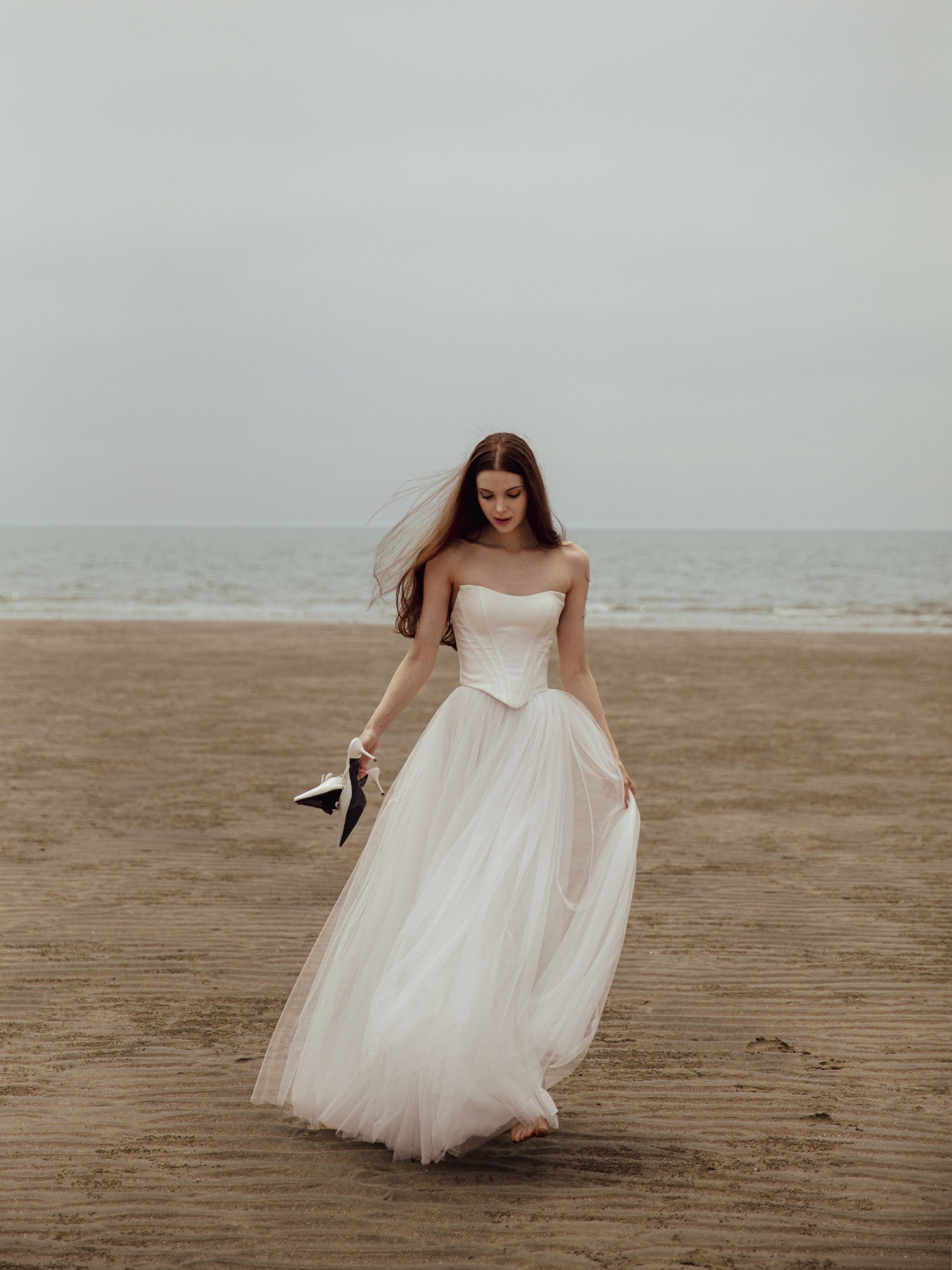 Tulle Skirt Two Piece Set - Corset Wedding Dress
