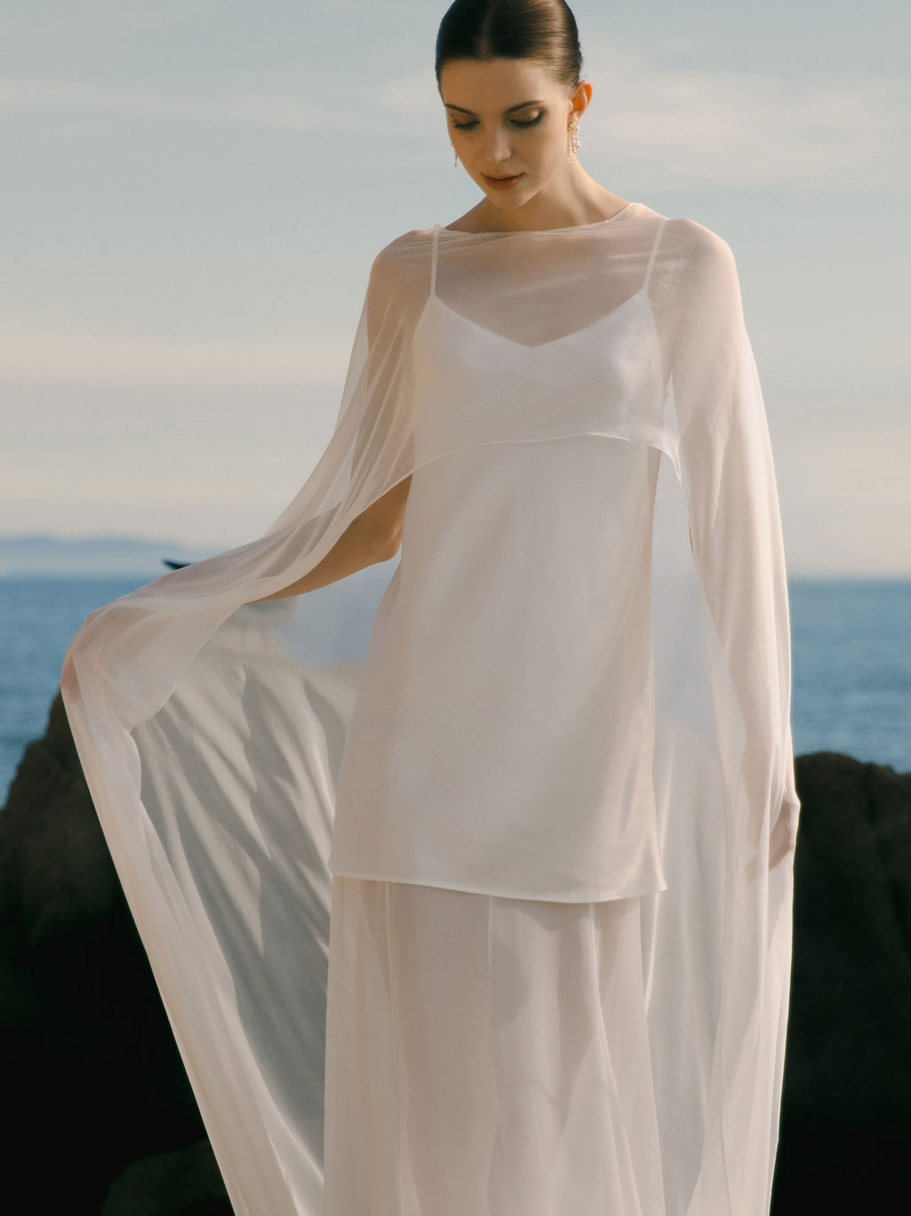 Pure Silk Bridal Cape Veil - Wedding Dress Topper