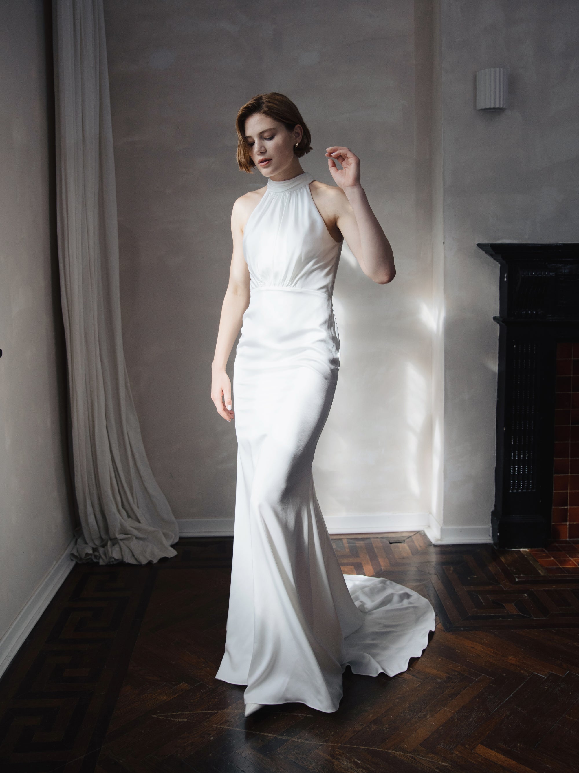 Minimalist Halter Wedding Dress
