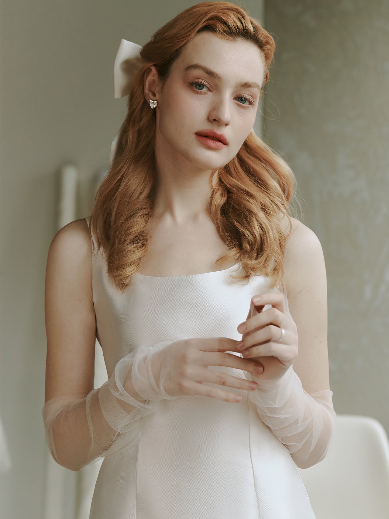 Handmade Bridal Gloves Fingerless Tulle Gloves