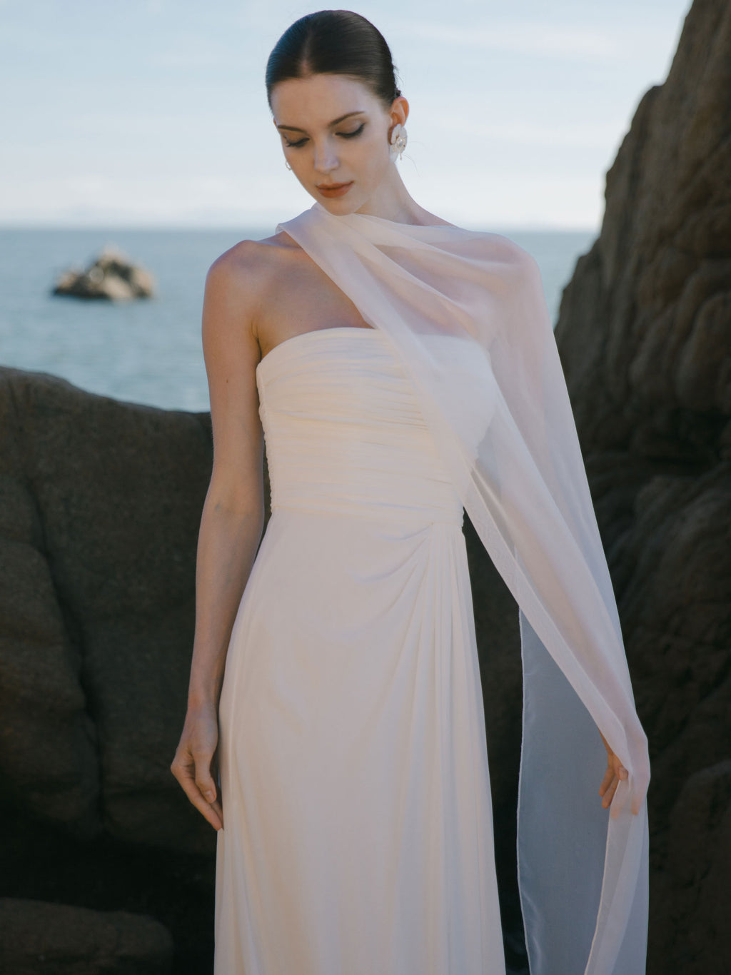 Bridal Neck Scarf Minimalist Shawl