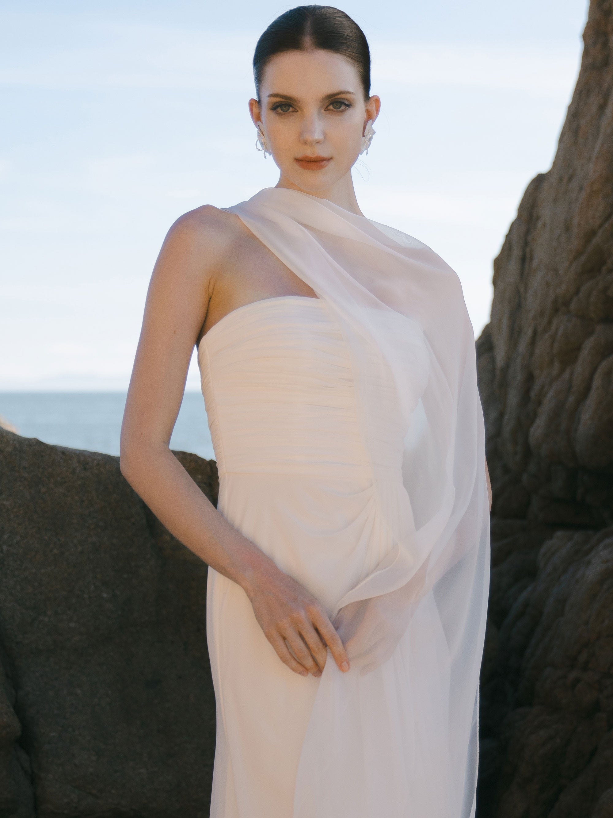 Bridal Neck Scarf Minimalist Shawl