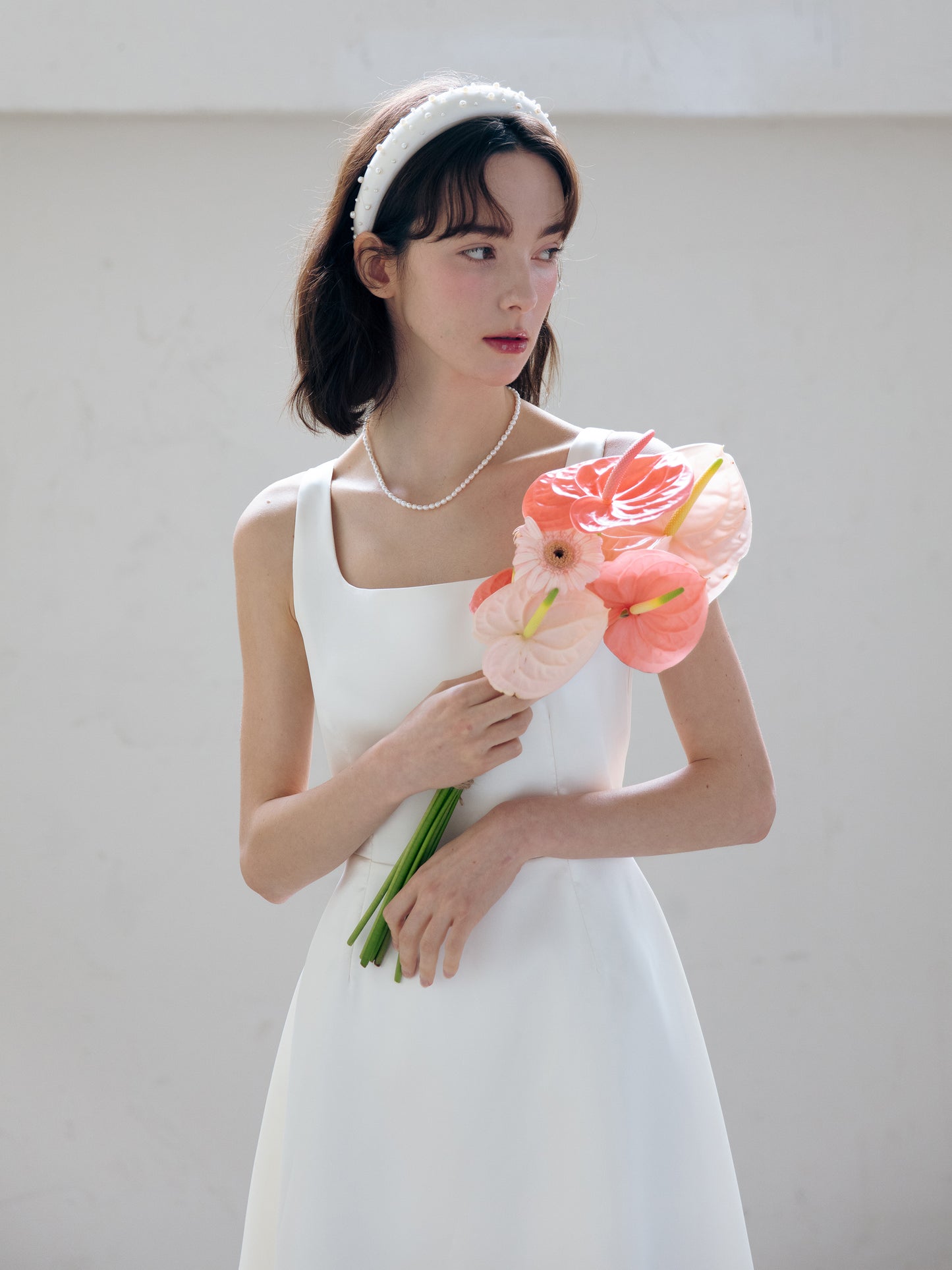 Satin Midi Wedding Dress