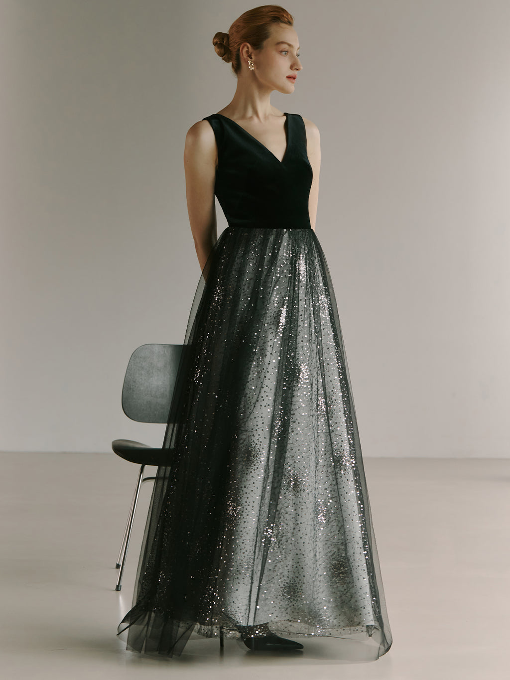 Minimalist Black Couture Dress