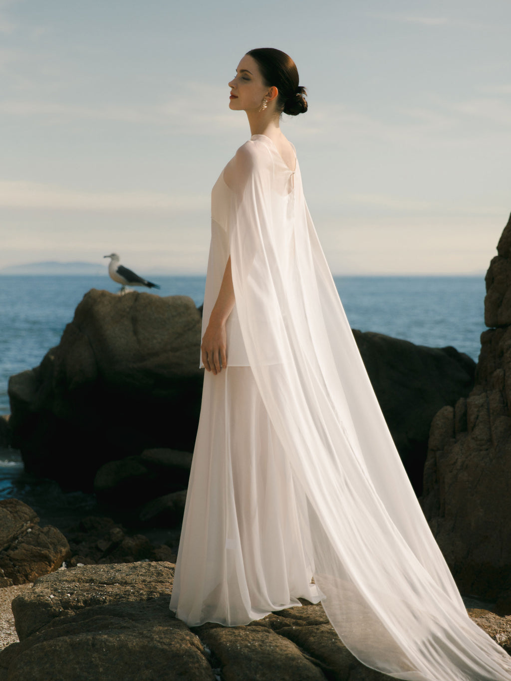 Pure Silk Bridal Cape Veil - Wedding Dress Topper