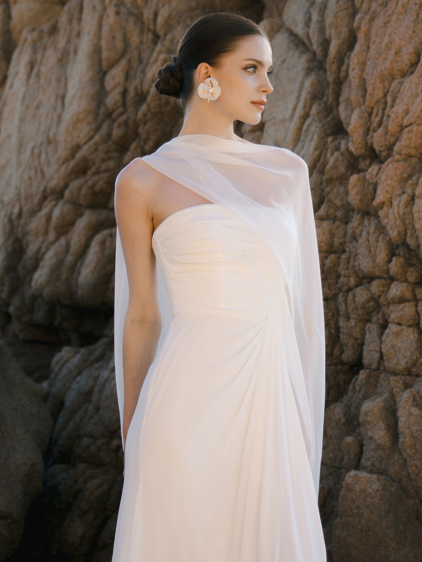 Strapless Modest Wedding Dress