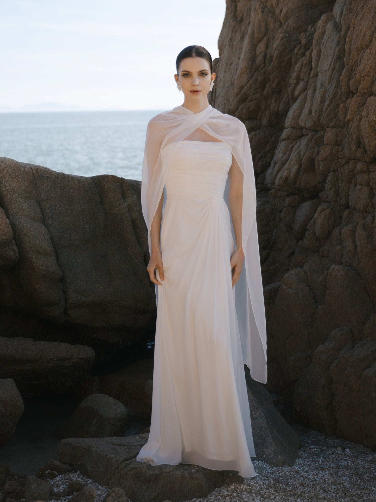 Bridal Neck Scarf Minimalist Shawl