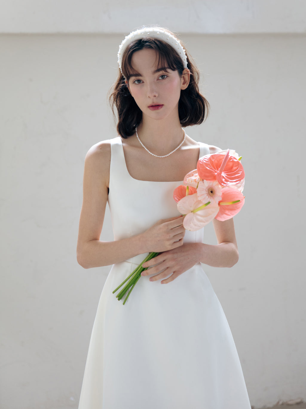 Satin Midi Wedding Dress
