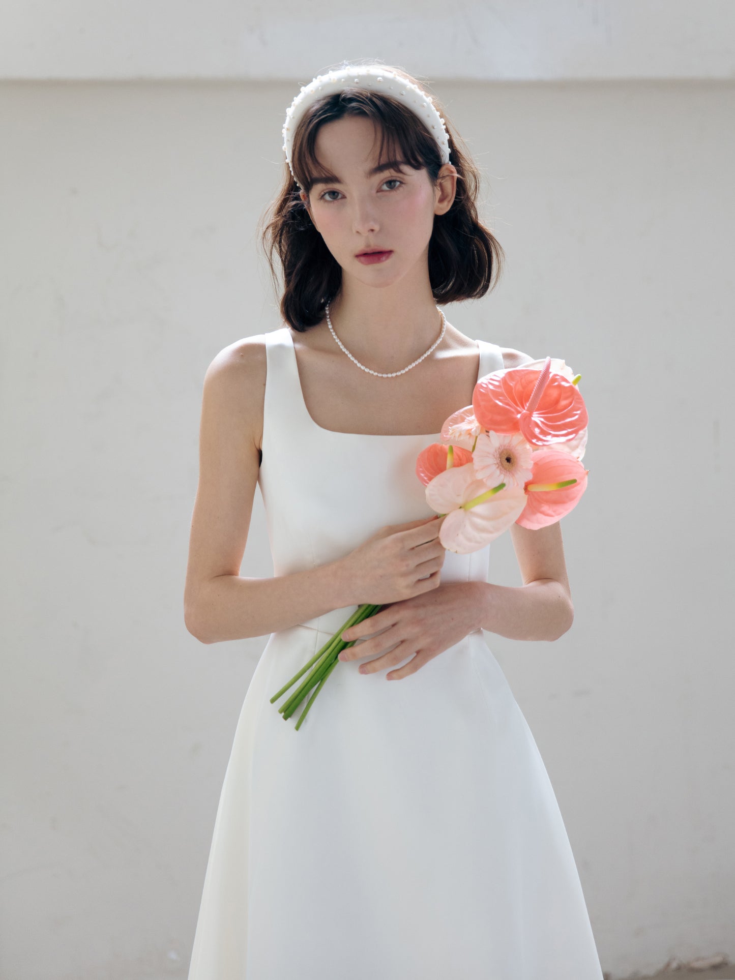 Satin Midi Wedding Dress