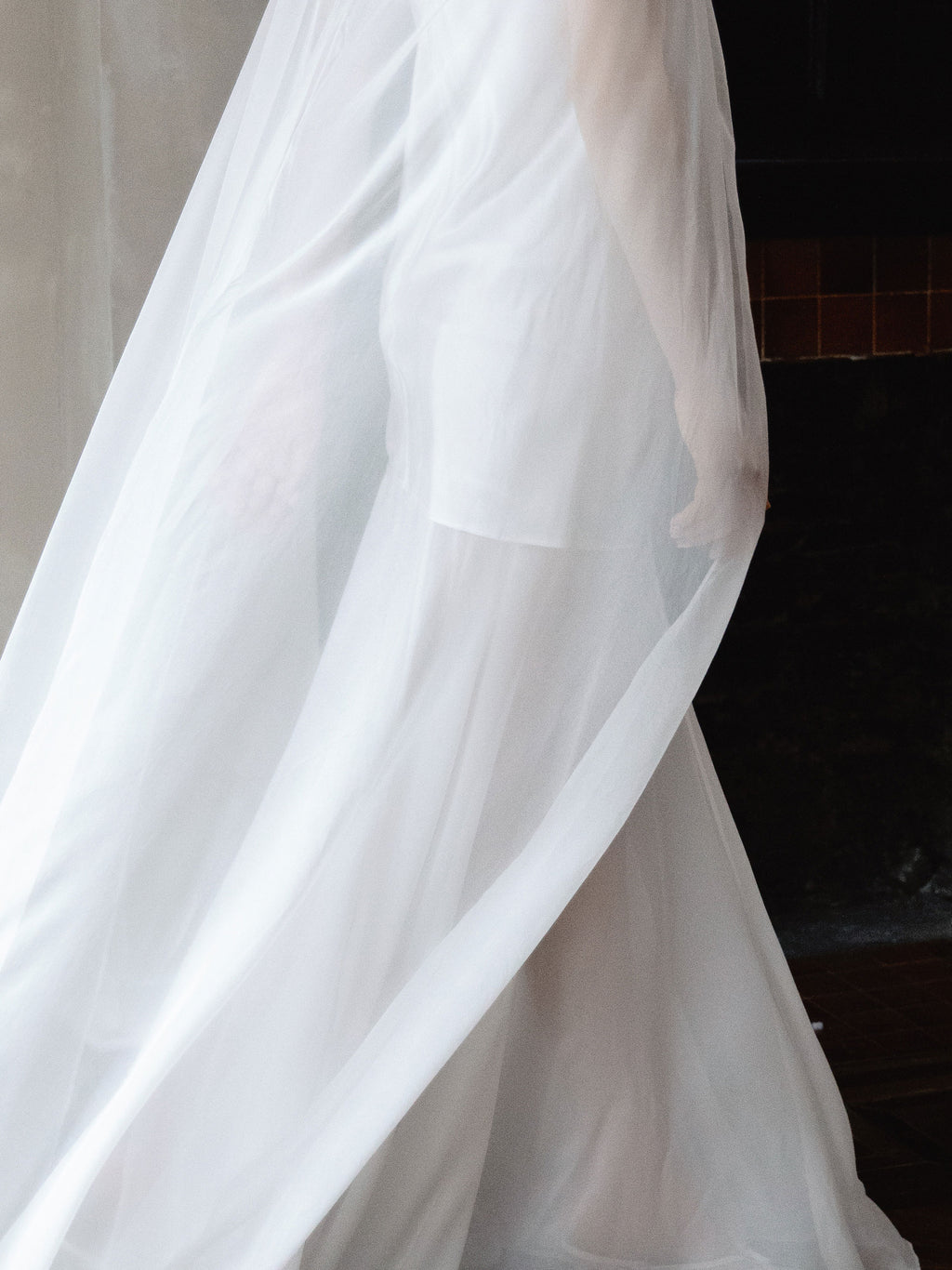 Pure Silk Bridal Cape Veil
