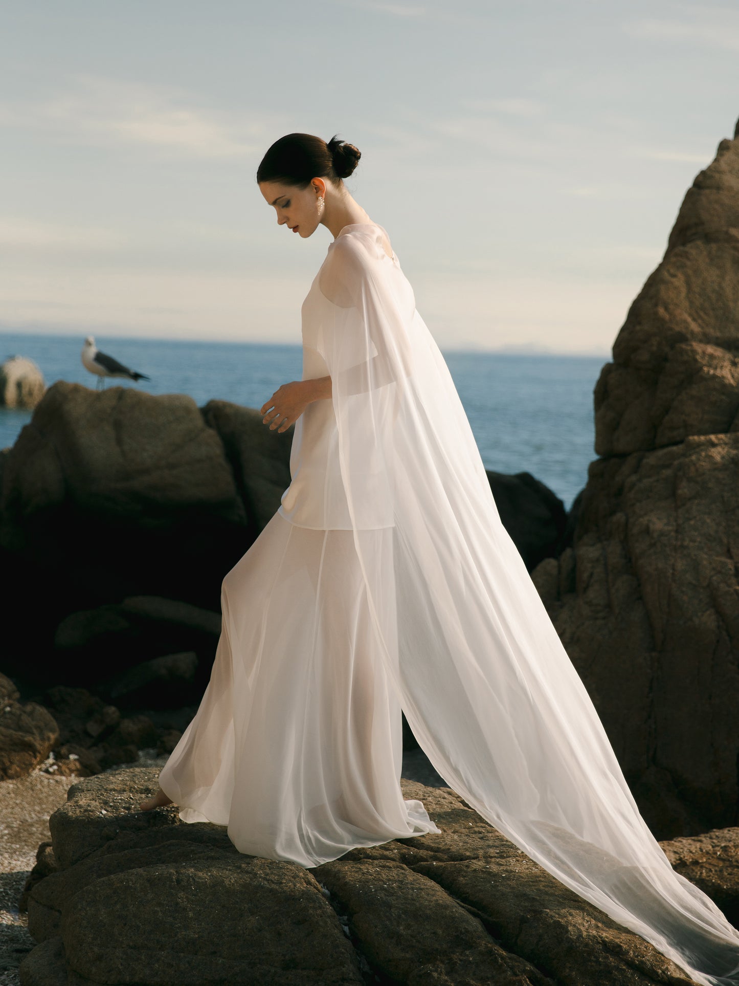 Silk Bridal Cape Veil - Wedding Dress Topper