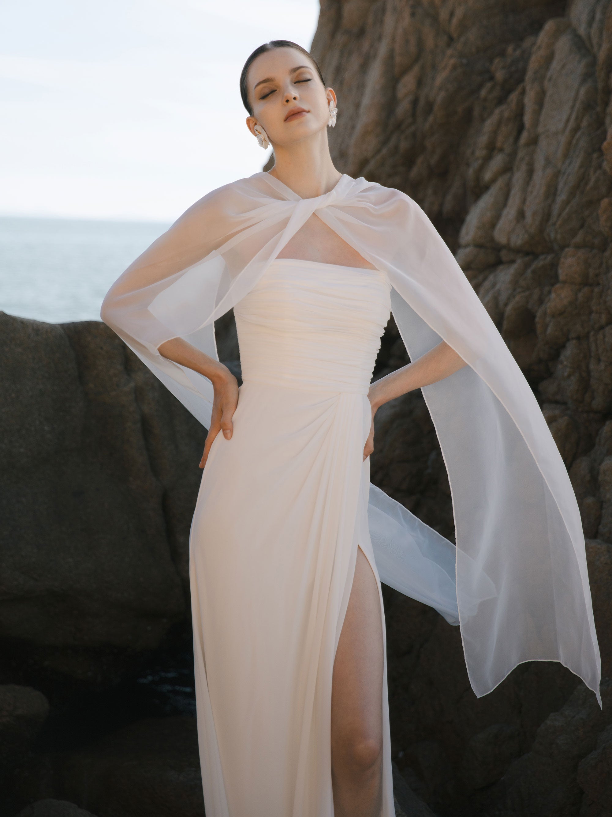 Bridal Neck Scarf Minimalist Shawl