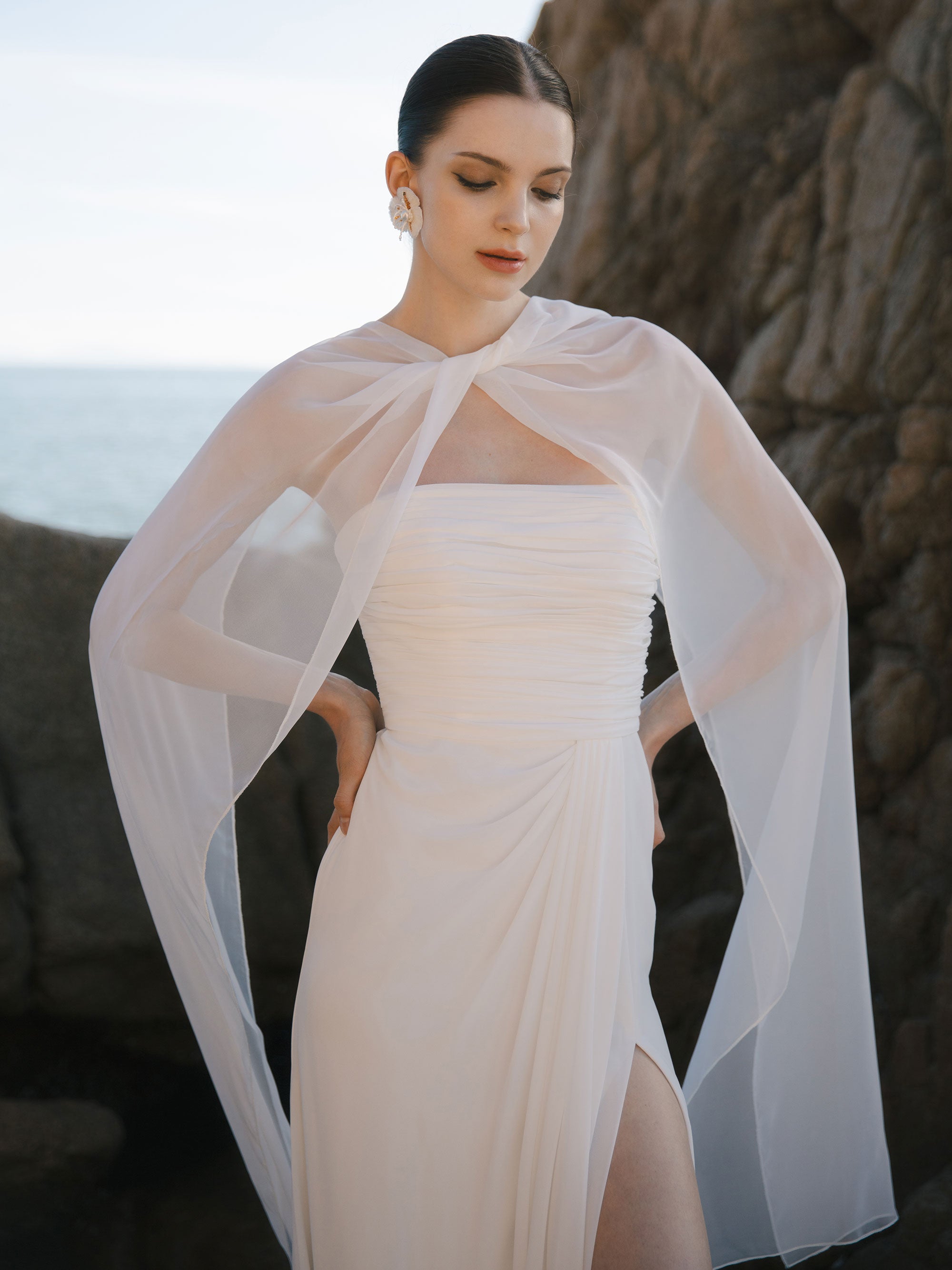 Strapless Modest Wedding Dress