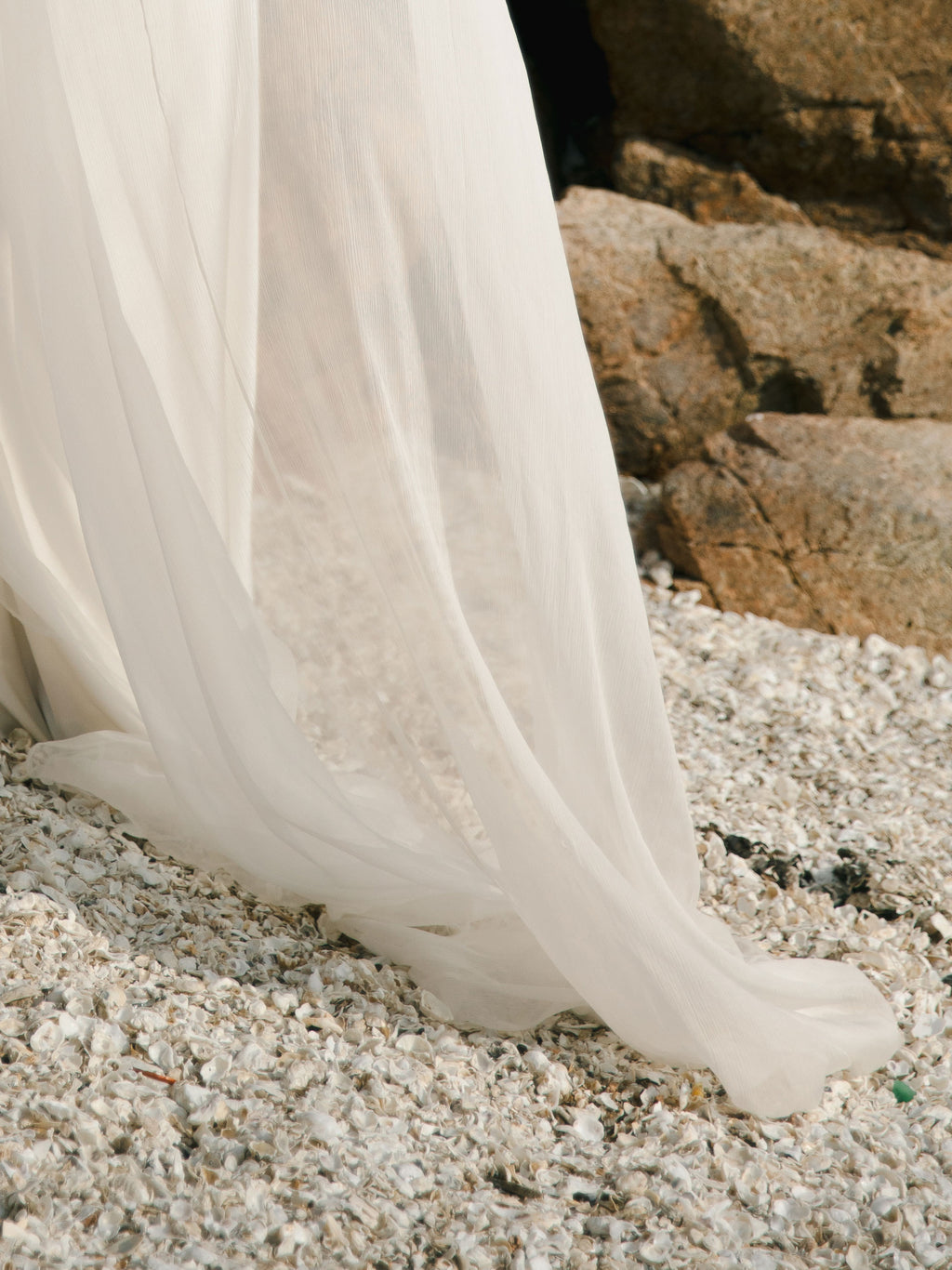 Crinkle Silk Bridal Cape Veil