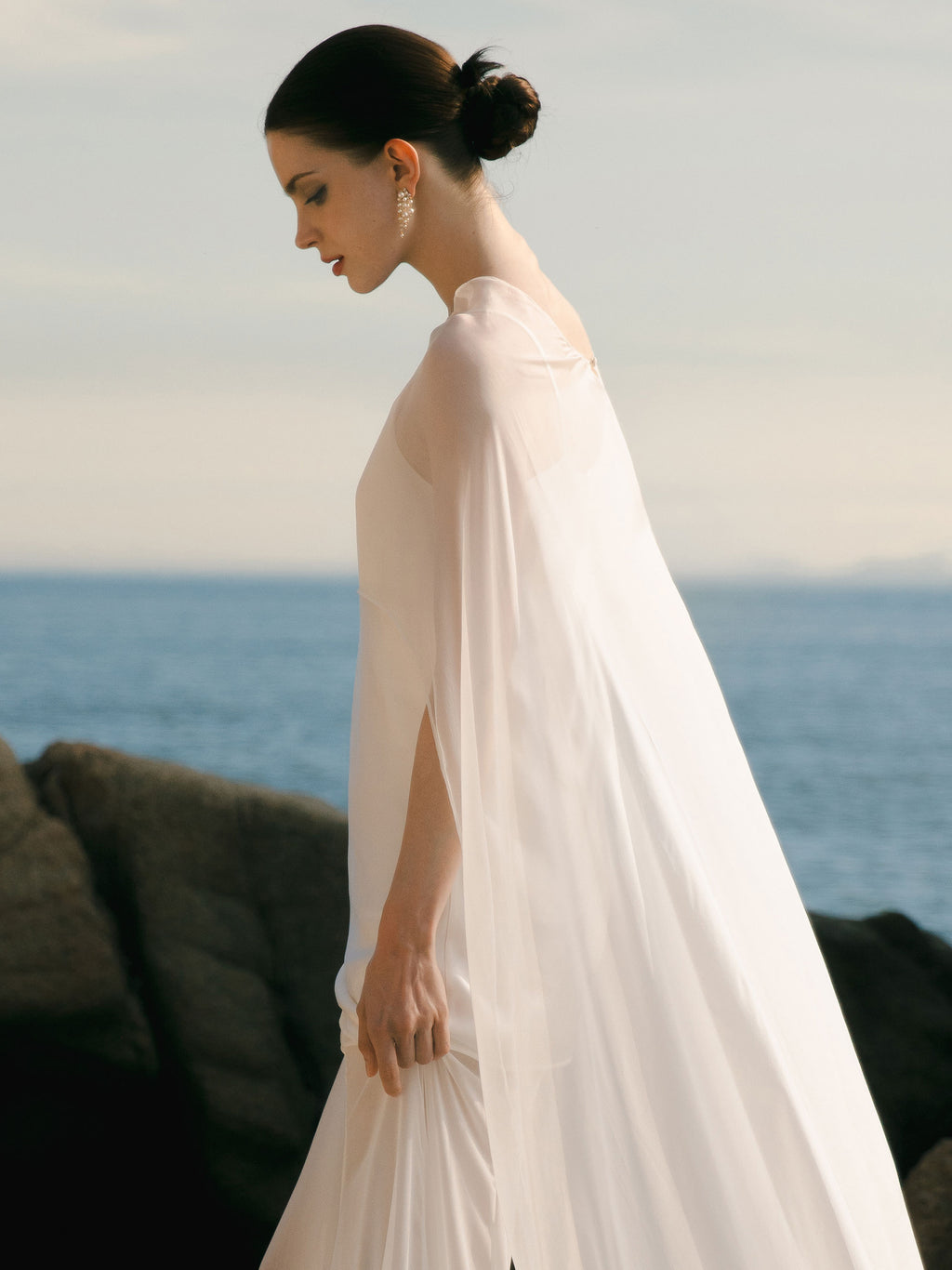 Pure Silk Bridal Cape Veil - Wedding Dress Topper