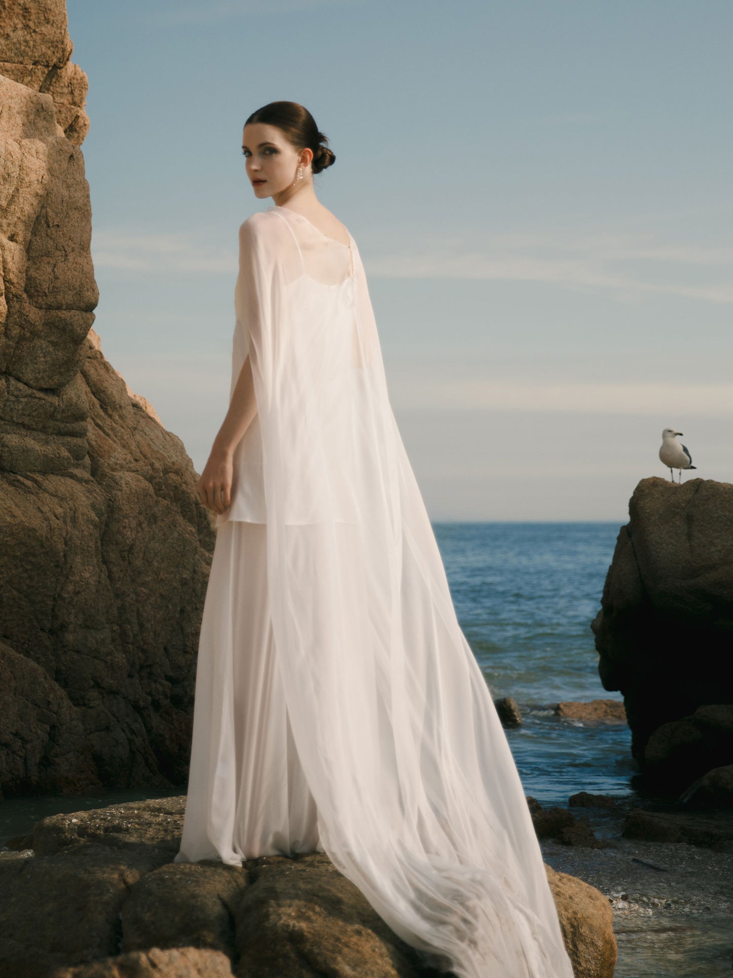 Silk Bridal Cape Veil - Wedding Dress Topper