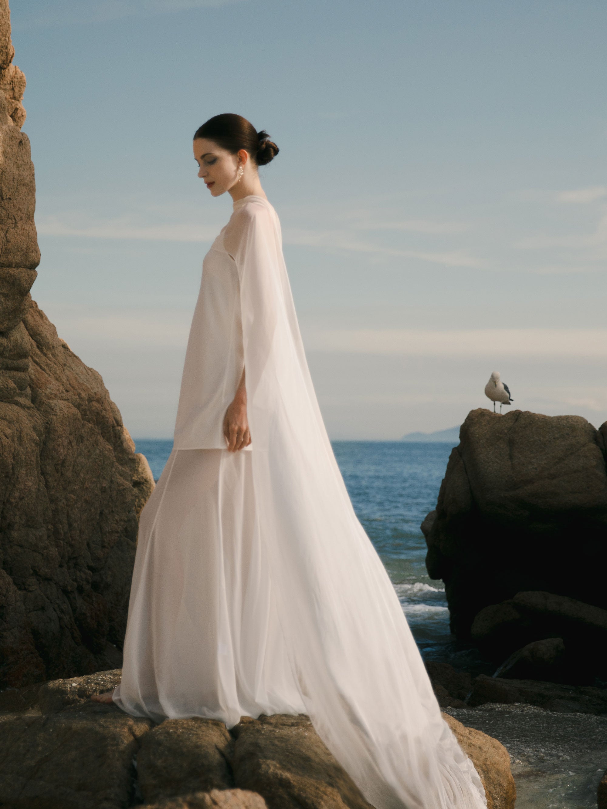 Silk Bridal Cape Veil - Wedding Dress Topper