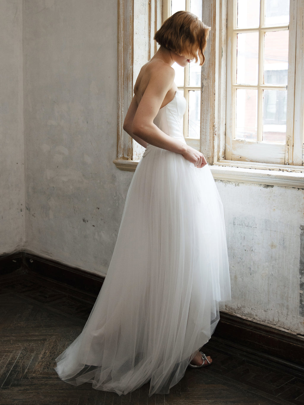 Tulle Skirt Two Piece Set - Corset Wedding Dress