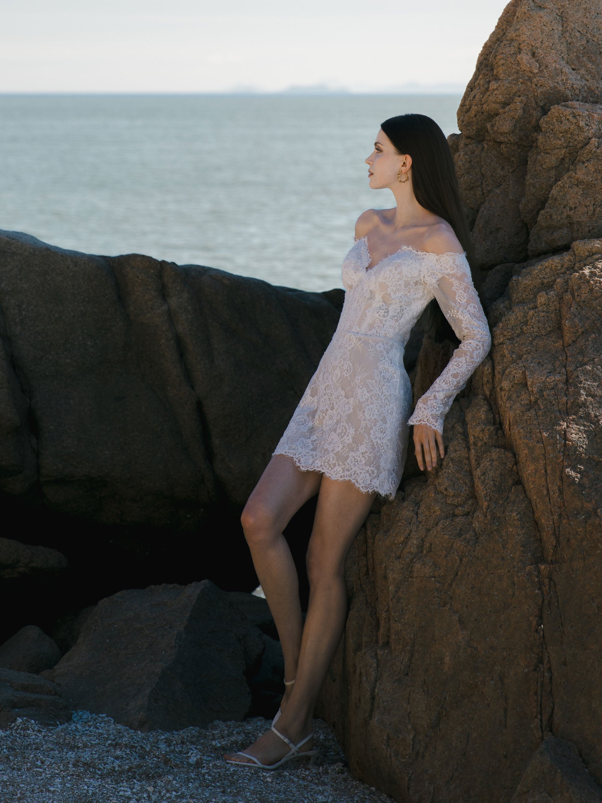 Lace Mini Wedding Dress - Bridal After Party Dress