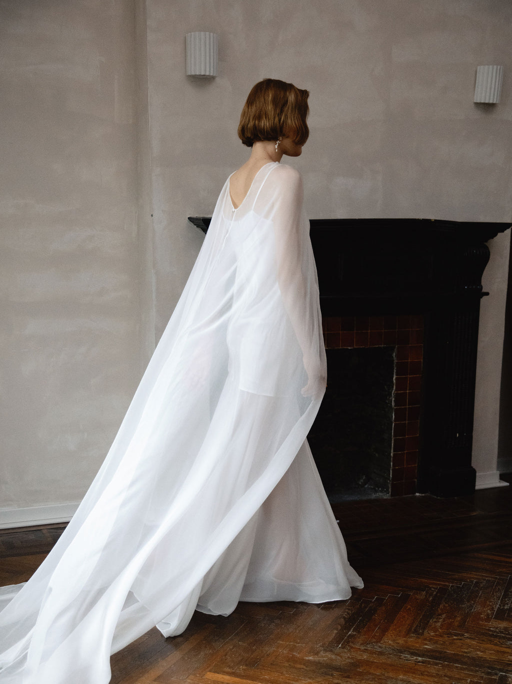 Pure Silk Bridal Cape Veil