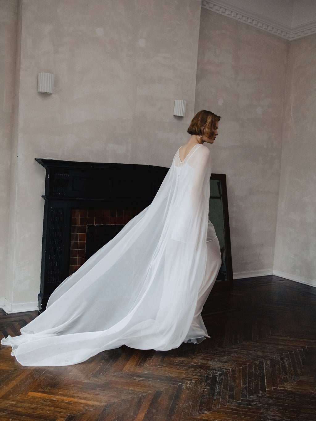 Pure Silk Bridal Cape Veil