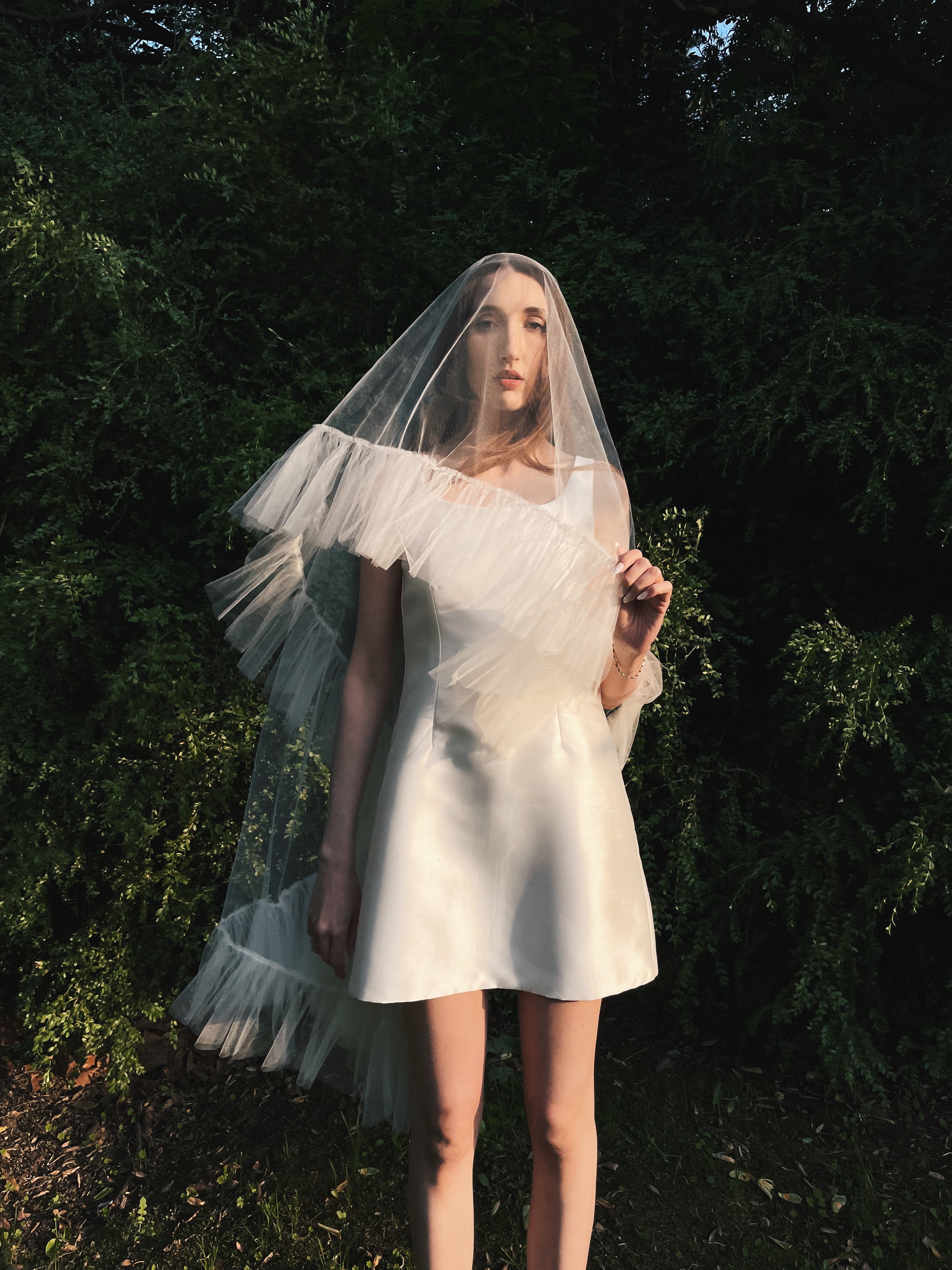 Ruffle Edge Bridal Veil