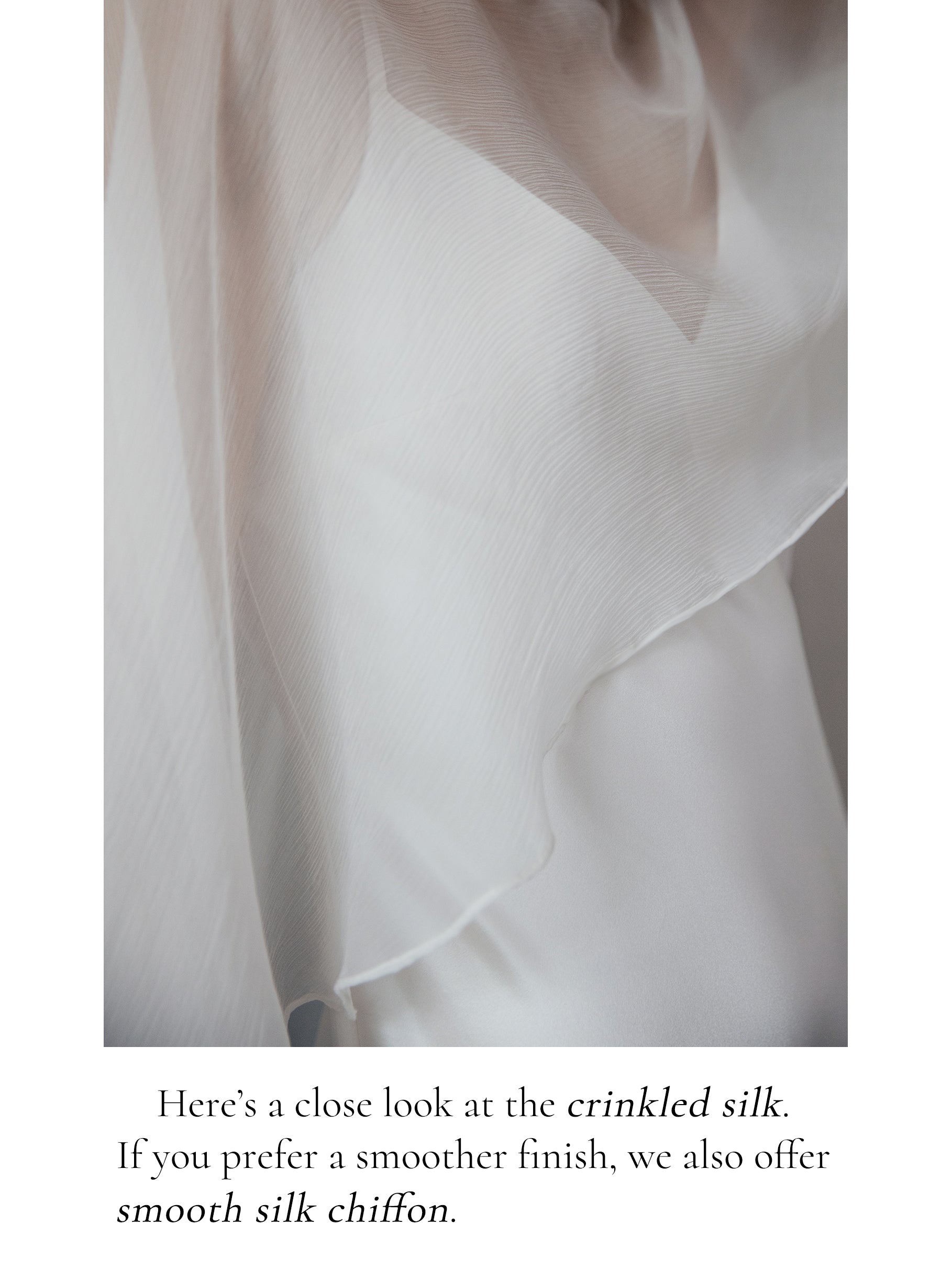 Crinkle Silk Bridal Cape Veil