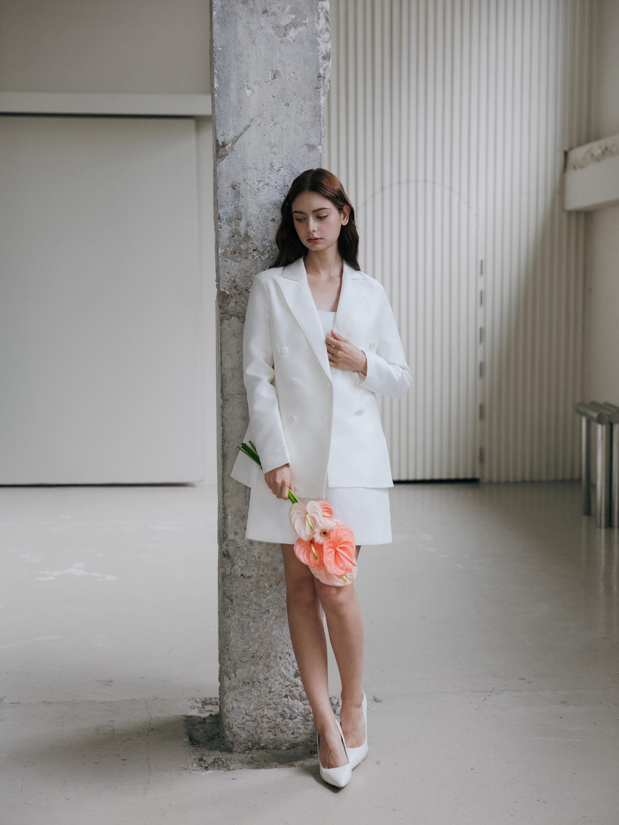 Bridal Jacket White Wedding Blazer