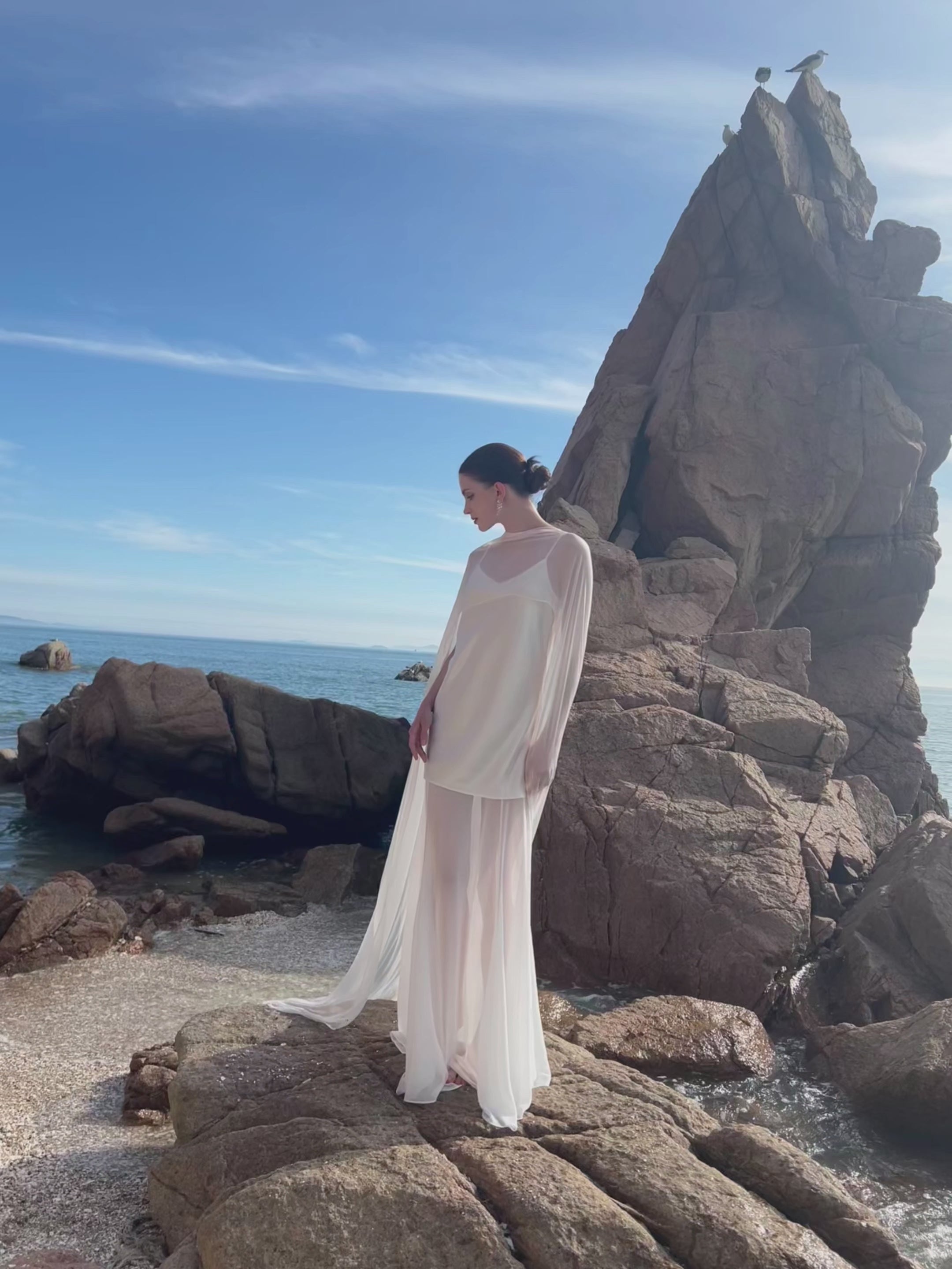 Silk Bridal Cape Veil - Wedding Dress Topper